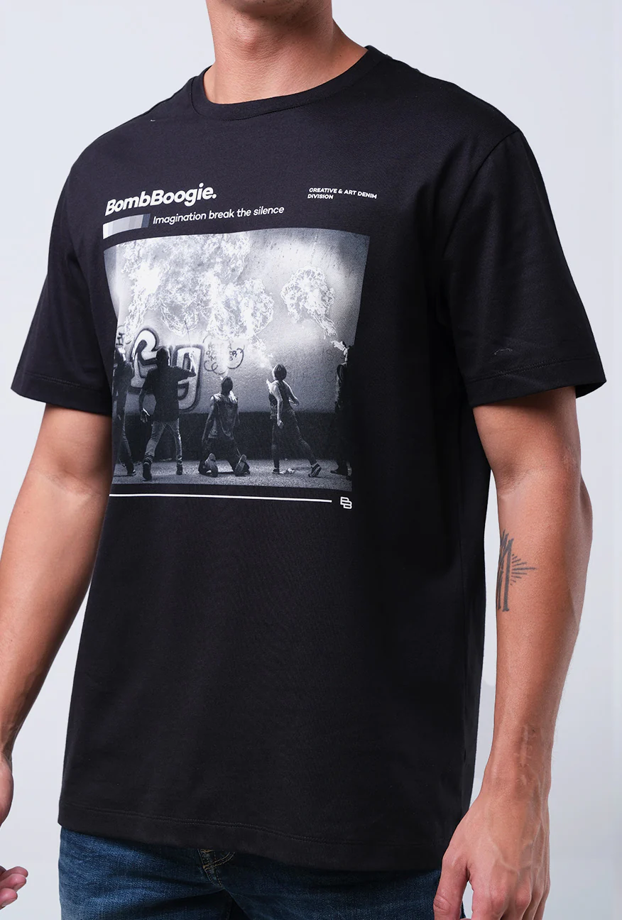 T-Shirt Lengan Pendek Slimfit Modrova Black - Image 3