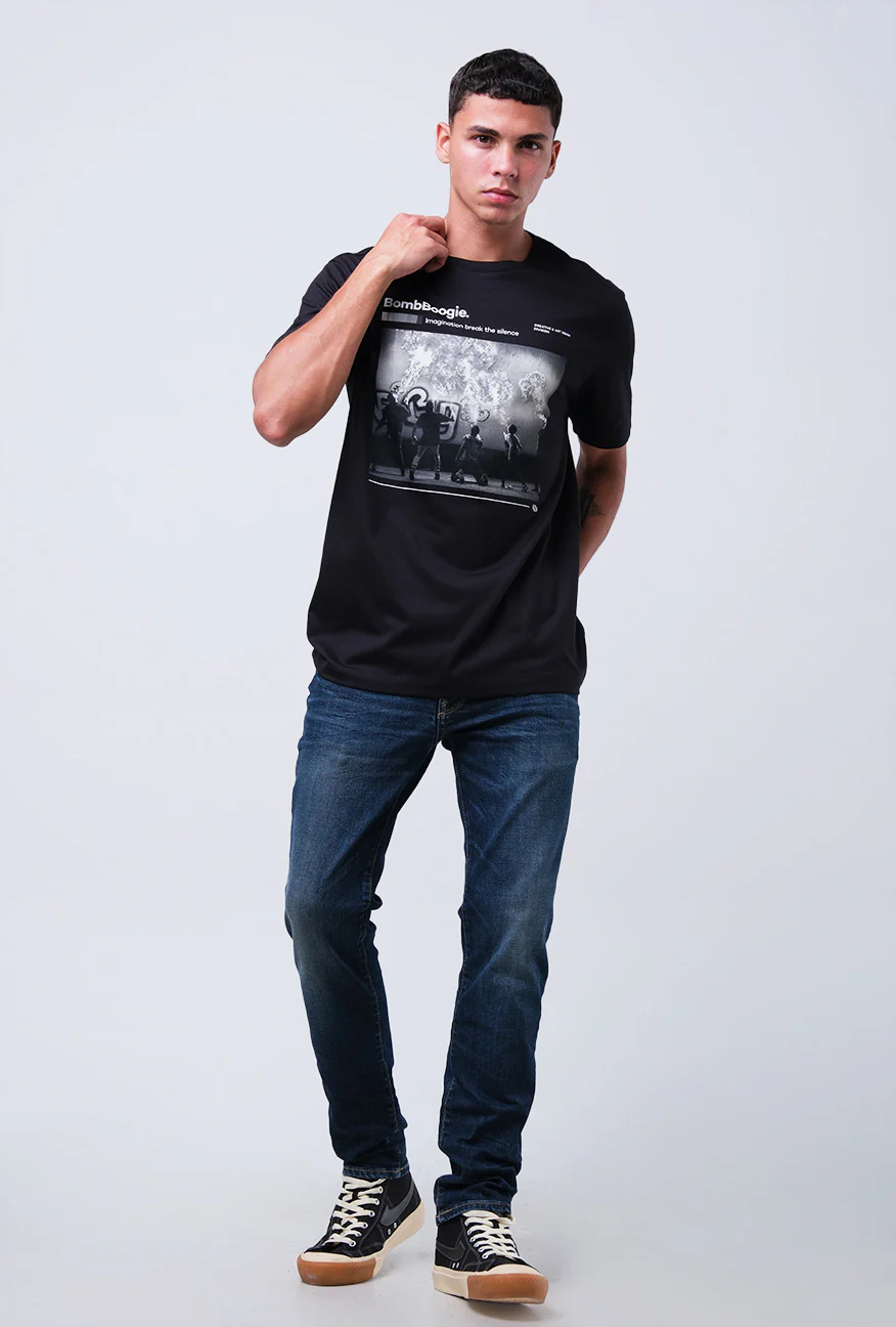 T-Shirt Lengan Pendek Slimfit Modrova Black - Image 5