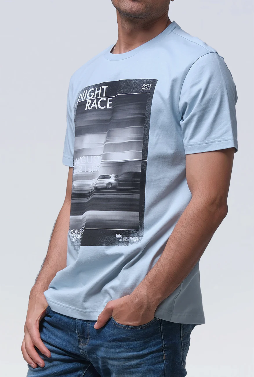 T-Shirt Lengan Pendek Slimfit Mortain Baby Blue - Image 4