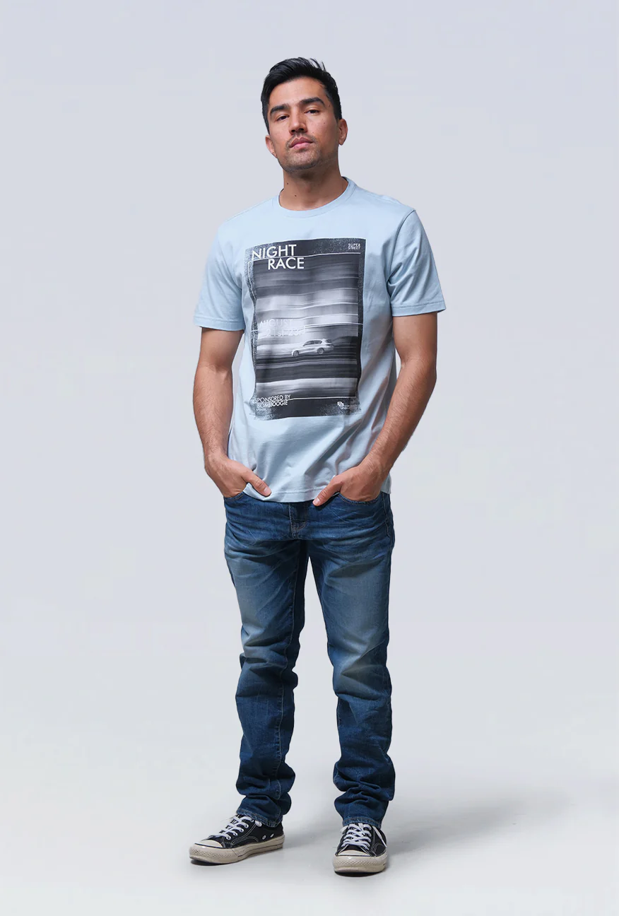 T-Shirt Lengan Pendek Slimfit Mortain Baby Blue - Image 5