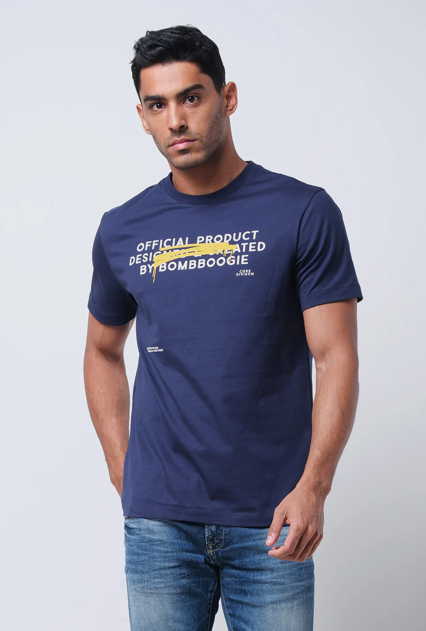 T-Shirt Lengan Pendek Slimfit Muska Dark Navy