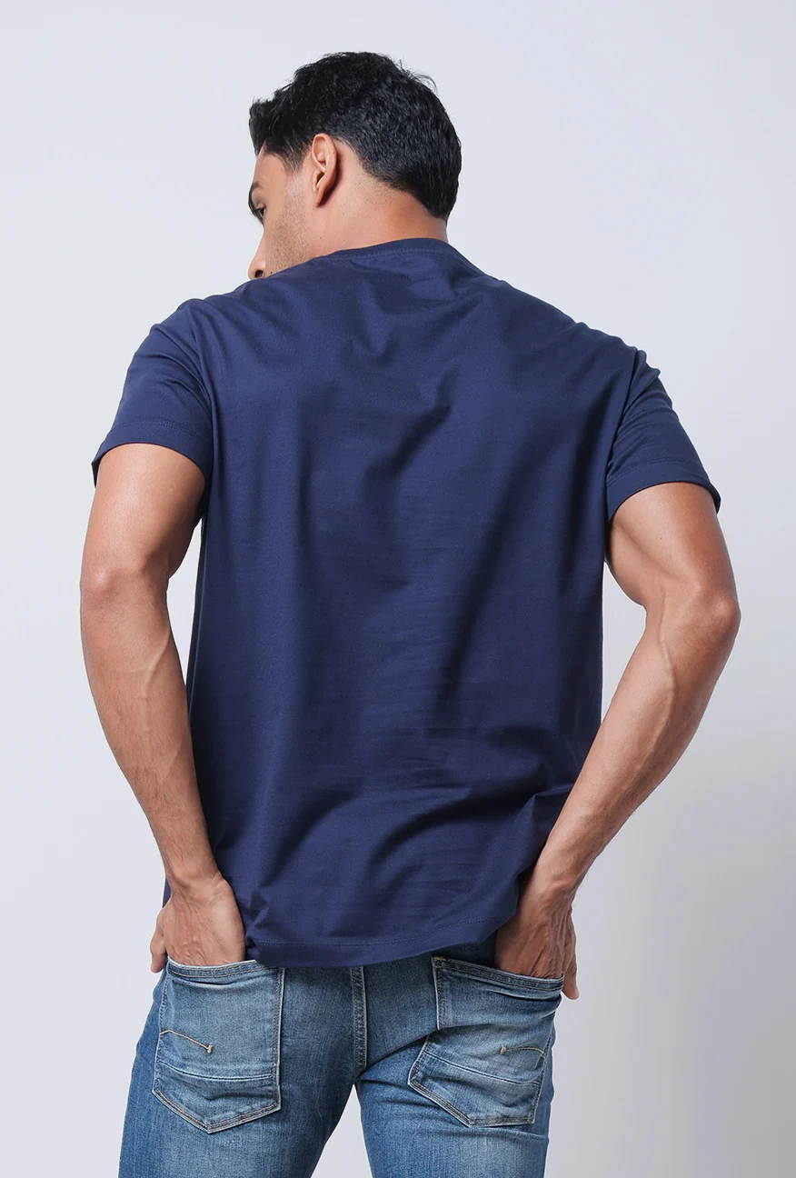 T-Shirt Lengan Pendek Slimfit Muska Dark Navy - Image 5