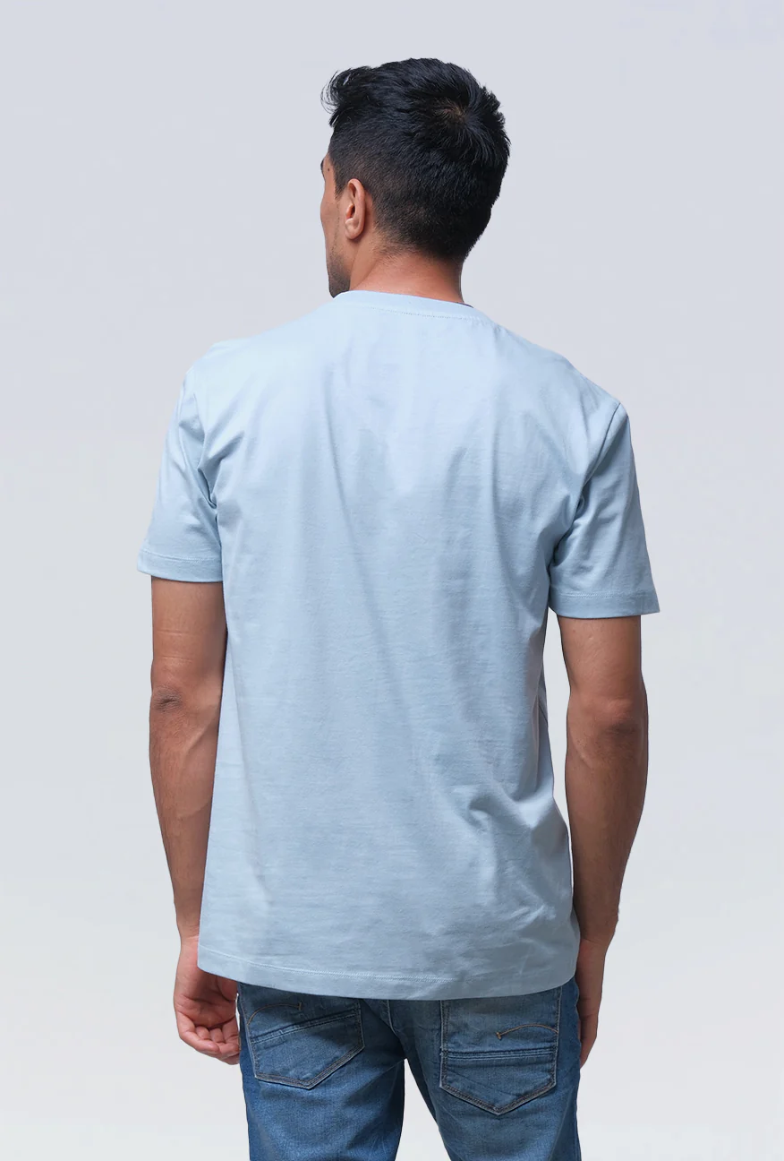 T-Shirt Lengan Pendek Slimfit Phevill Baby Blue - Image 5