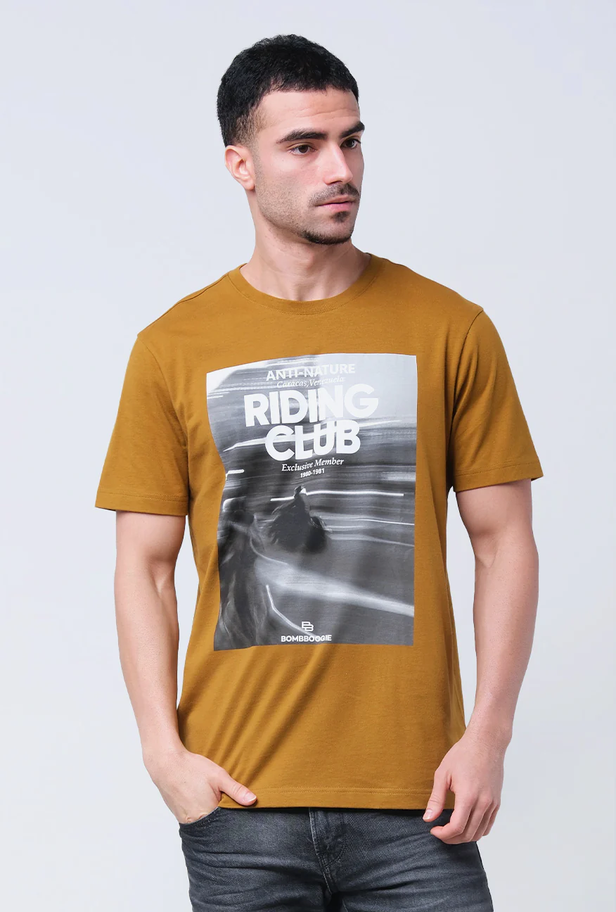 T-Shirt Lengan Pendek Slimfit Piecas Dark Mustard