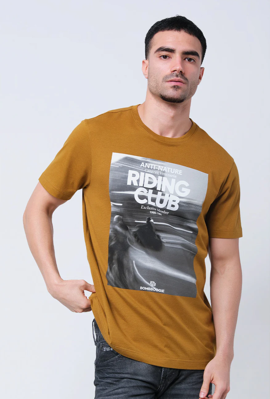 T-Shirt Lengan Pendek Slimfit Piecas Dark Mustard - Image 4