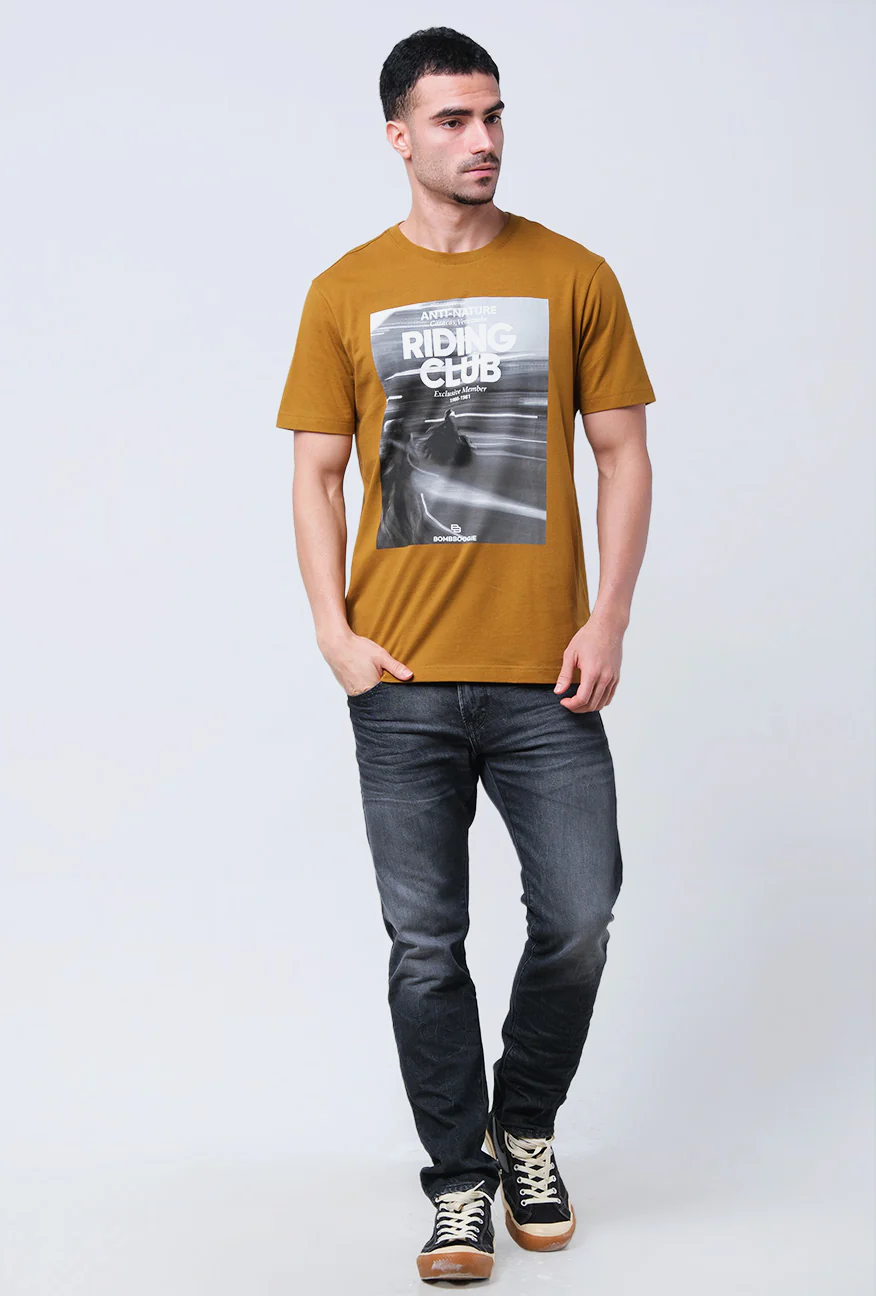 T-Shirt Lengan Pendek Slimfit Piecas Dark Mustard - Image 5