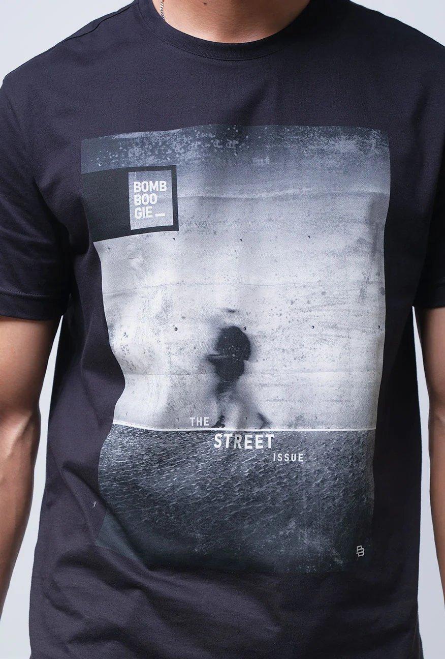 T-Shirt Lengan Pendek Slimfit Regrain Black - Image 4