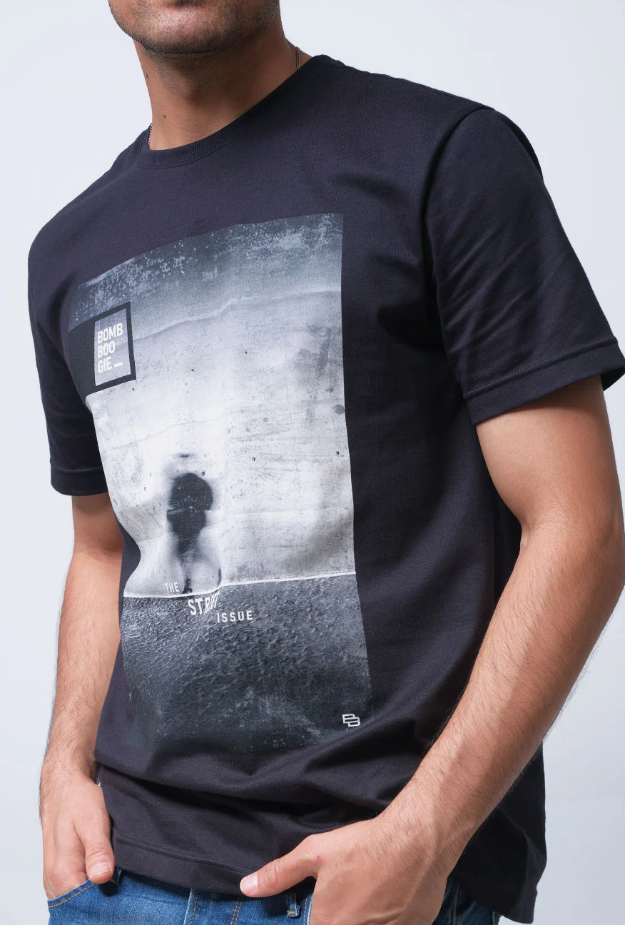 T-Shirt Lengan Pendek Slimfit Regrain Black - Image 5