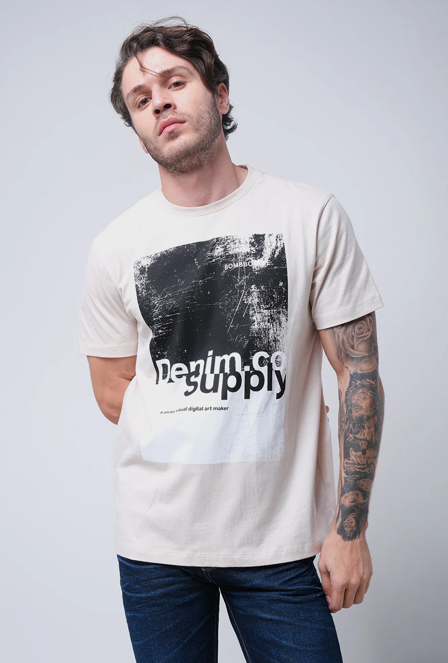 T-Shirt Lengan Pendek Slimfit Rexsen Light Khaki
