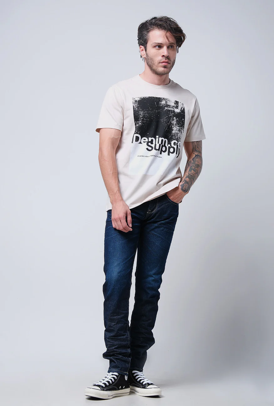 T-Shirt Lengan Pendek Slimfit Rexsen Light Khaki - Image 2