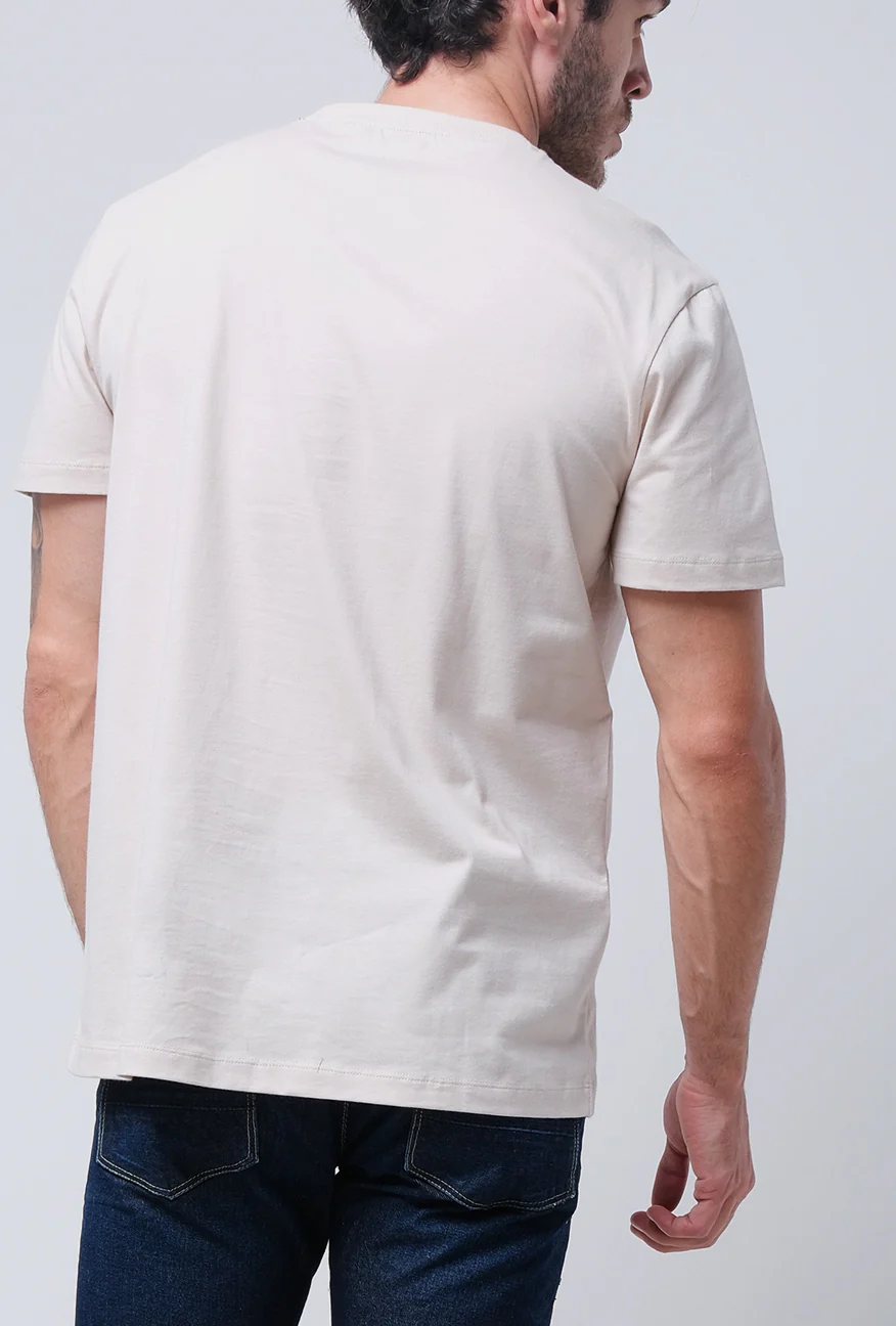 T-Shirt Lengan Pendek Slimfit Rexsen Light Khaki - Image 3