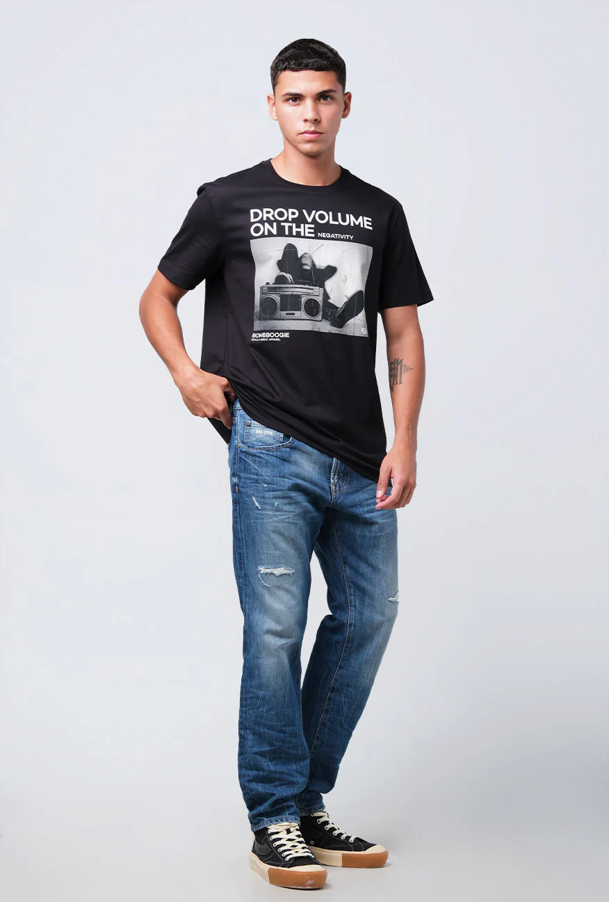 T-Shirt Lengan Pendek Slimfit Roirty Black - Image 2