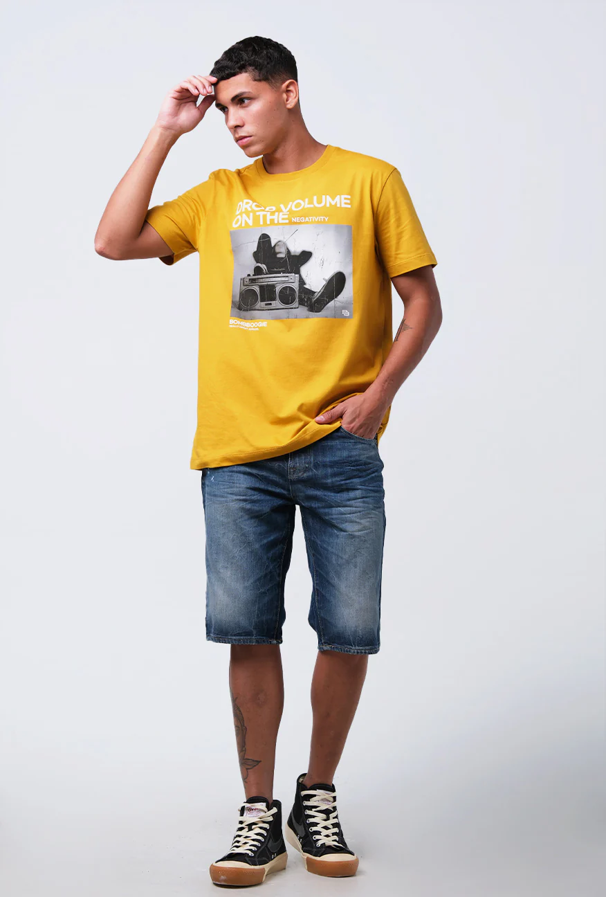T-Shirt Lengan Pendek Slimfit Roirty Mustard - Image 2