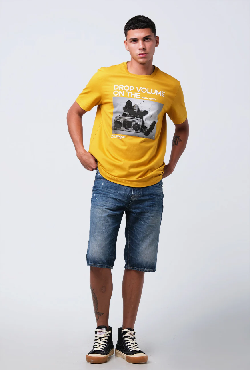 T-Shirt Lengan Pendek Slimfit Roirty Mustard - Image 4