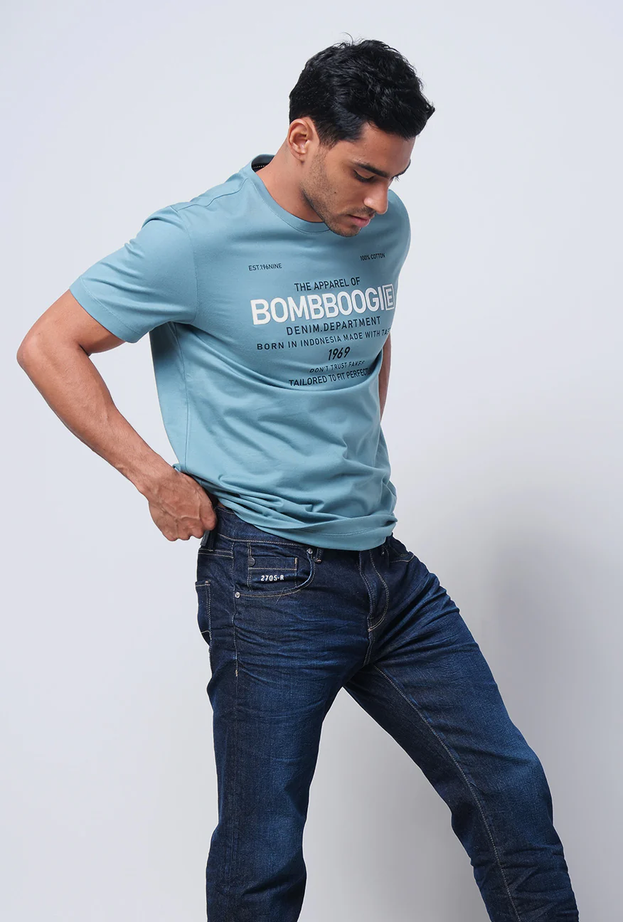 T-shirt Lengan Pendek Slimfit Rooper Blue Green - Image 2