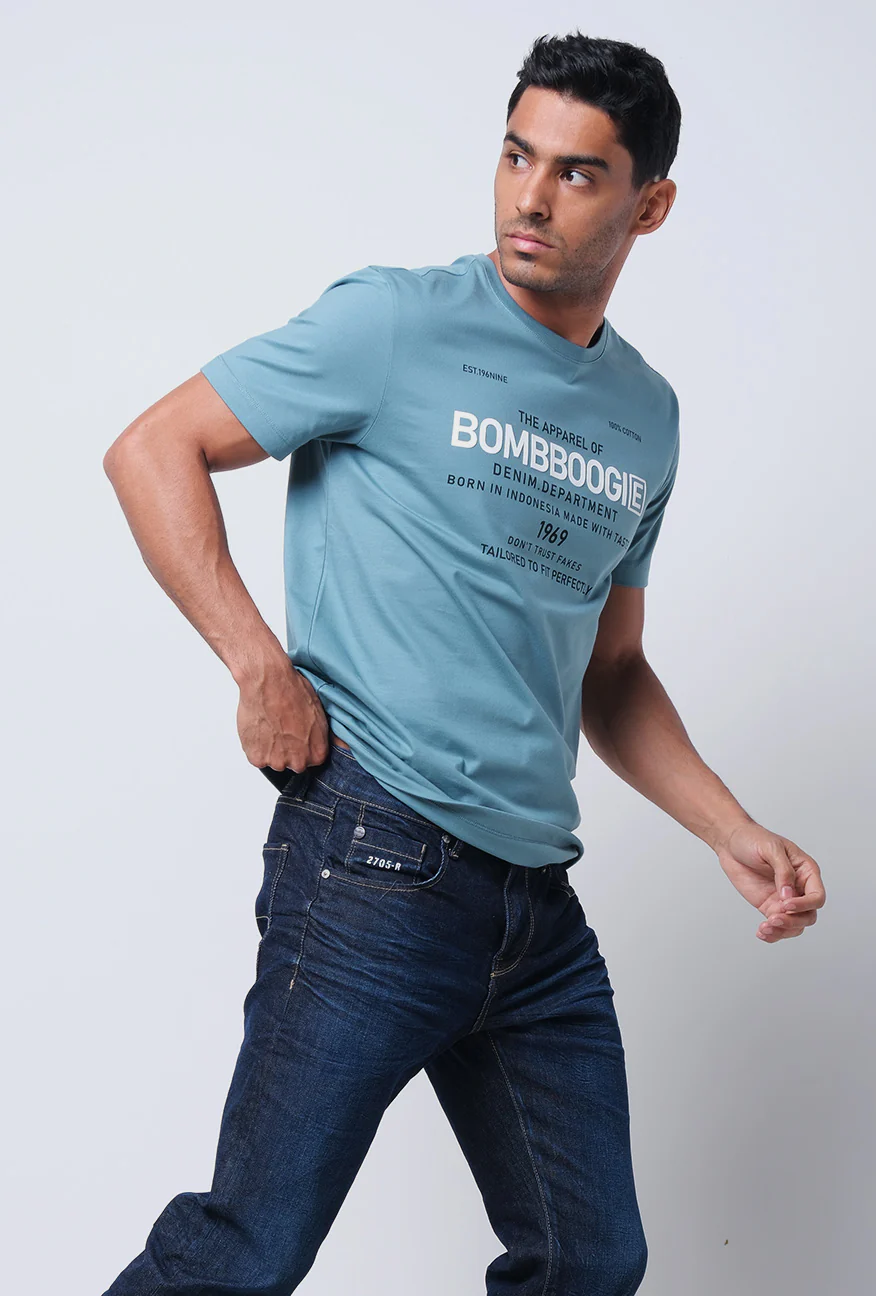 T-shirt Lengan Pendek Slimfit Rooper Blue Green - Image 3
