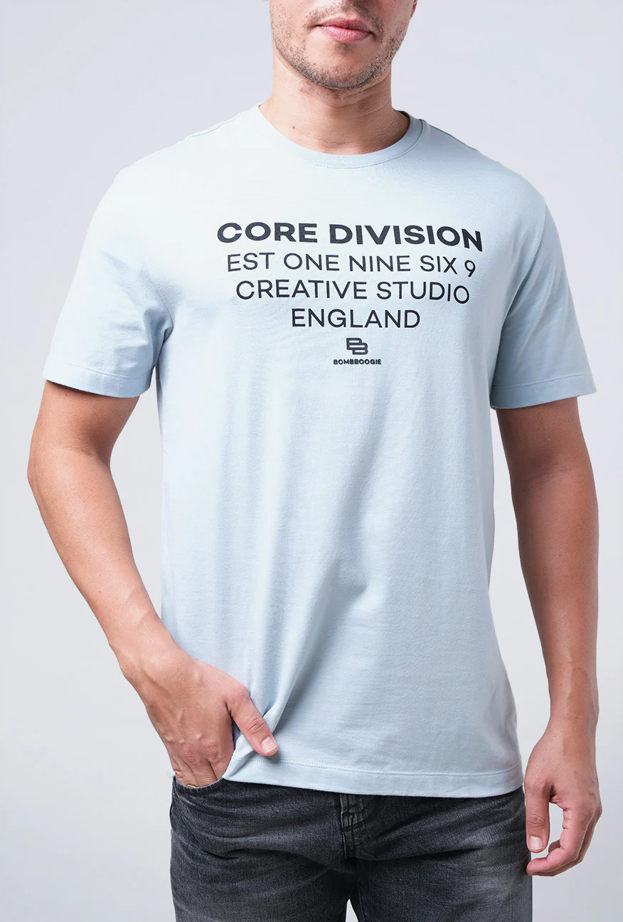 T-Shirt Lengan Pendek Slimfit Rosberg Baby Blue