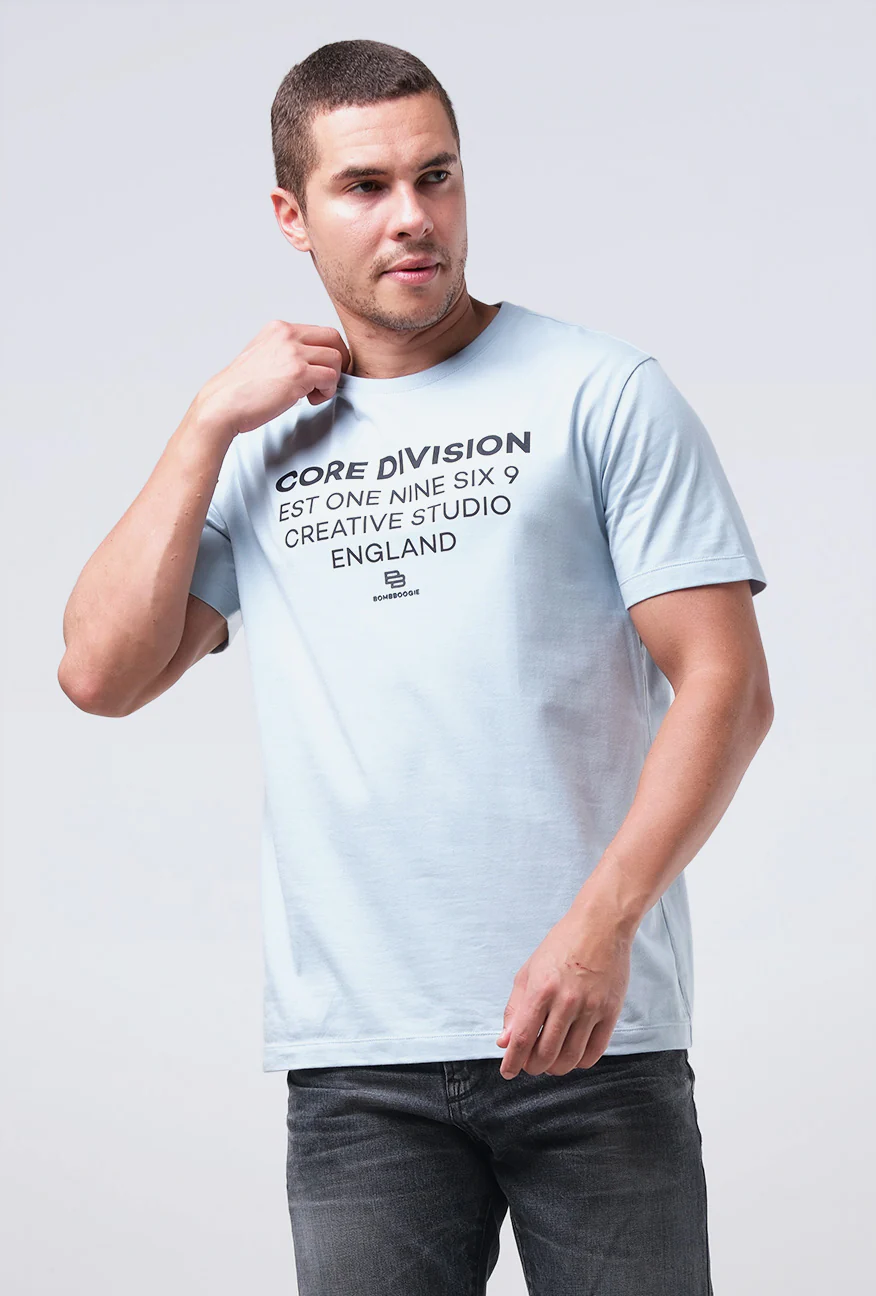T-Shirt Lengan Pendek Slimfit Rosberg Baby Blue - Image 2