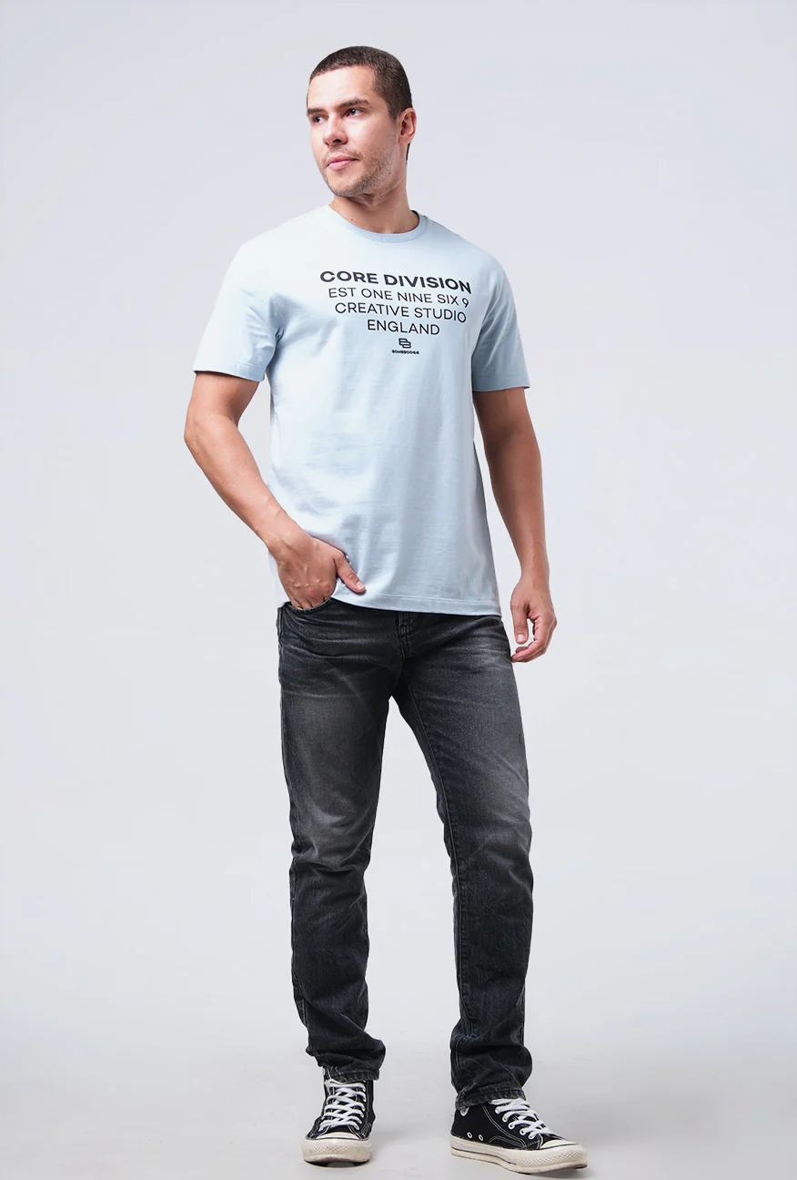 T-Shirt Lengan Pendek Slimfit Rosberg Baby Blue - Image 3