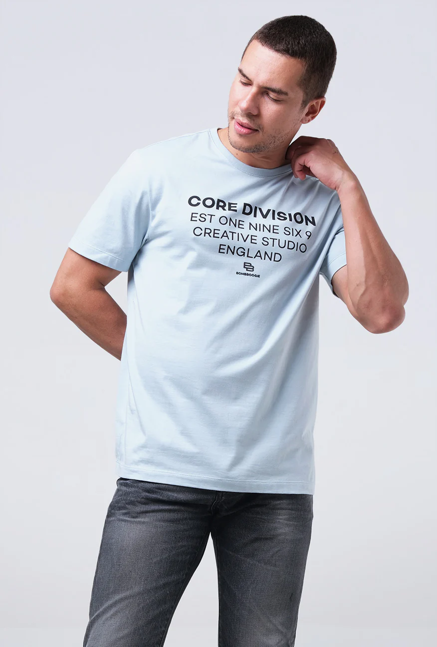 T-Shirt Lengan Pendek Slimfit Rosberg Baby Blue - Image 4