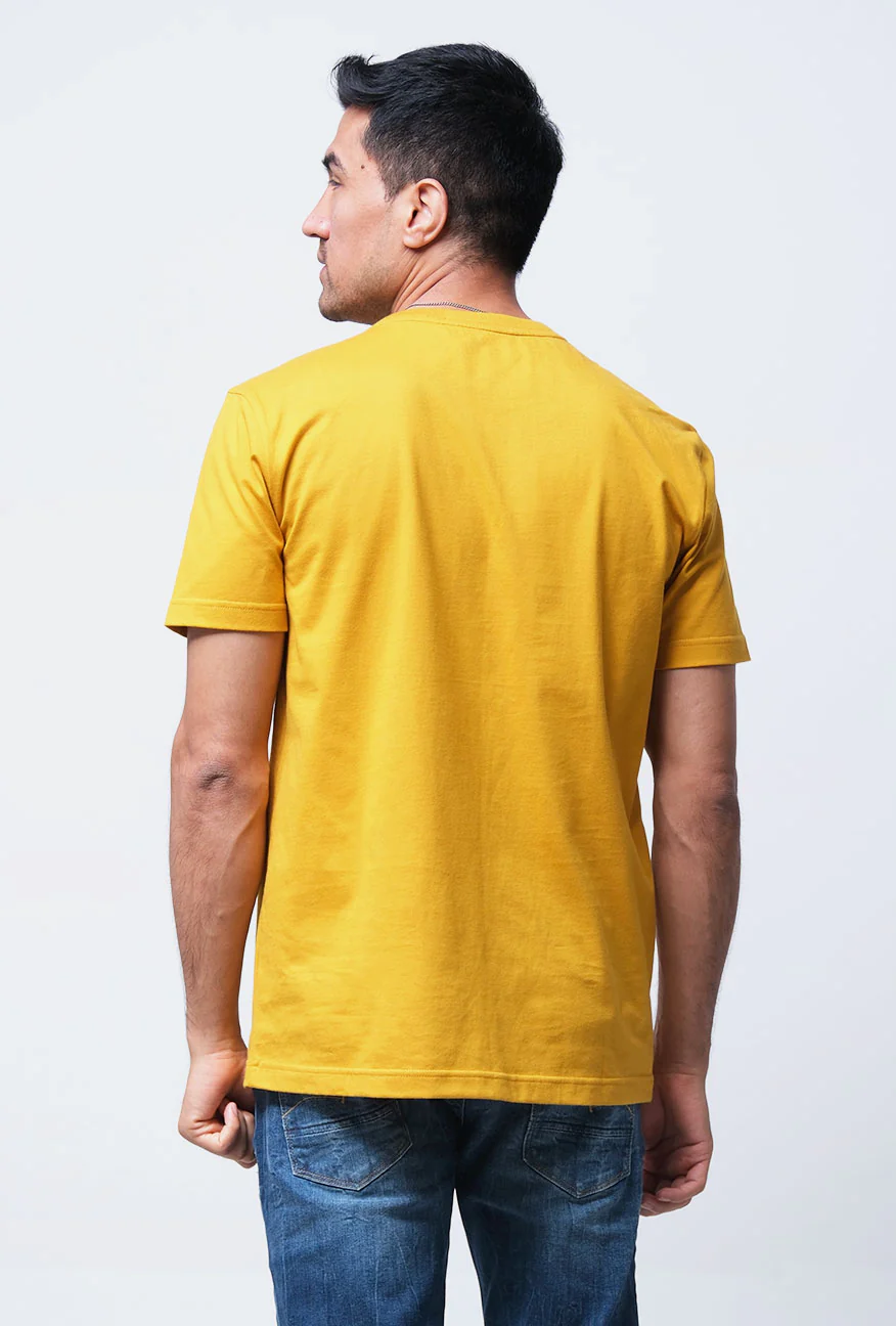 T-Shirt Lengan Pendek Slimfit Rouva Mustard - Image 4