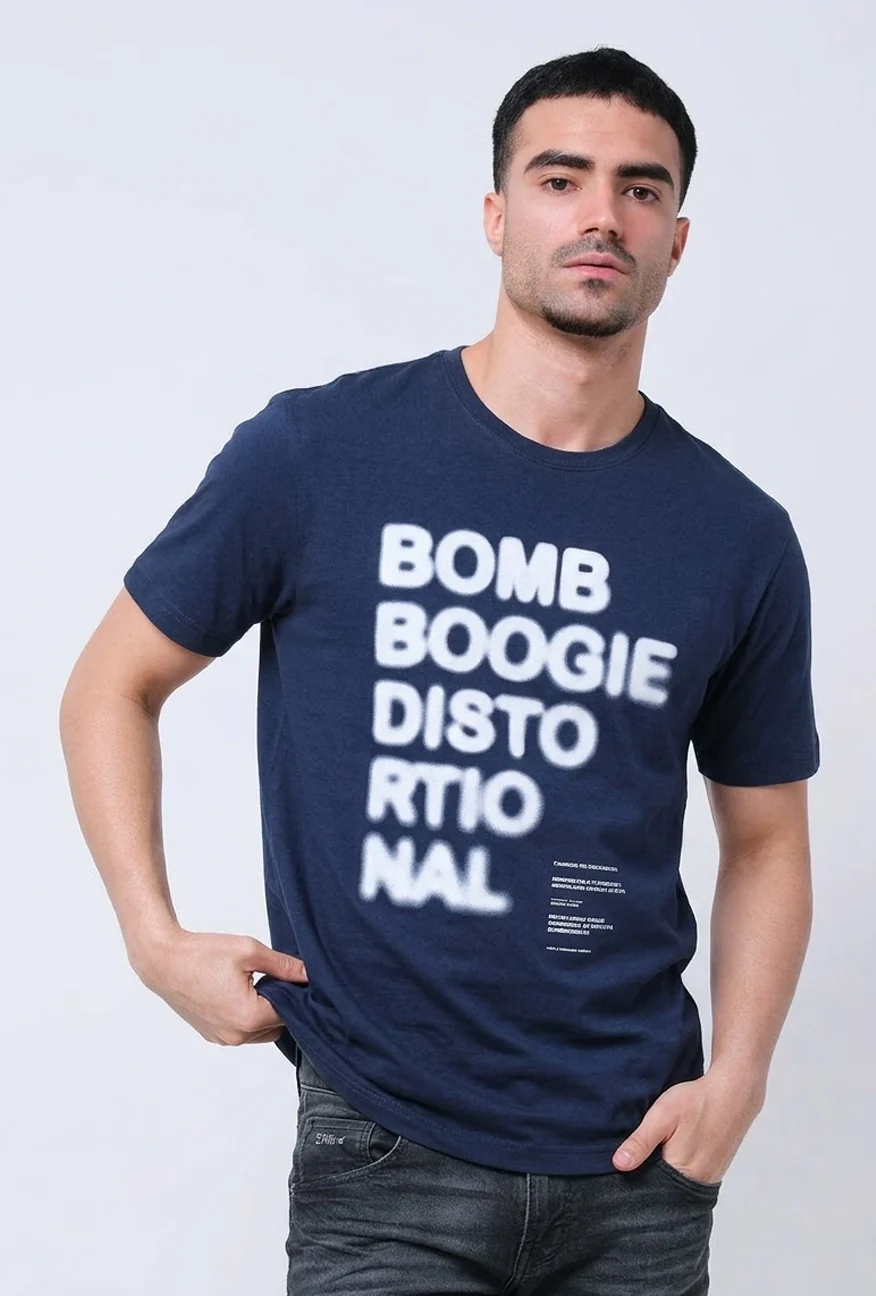 T-Shirt Lengan Pendek Slimfit Stenic Dark Navy - Image 3