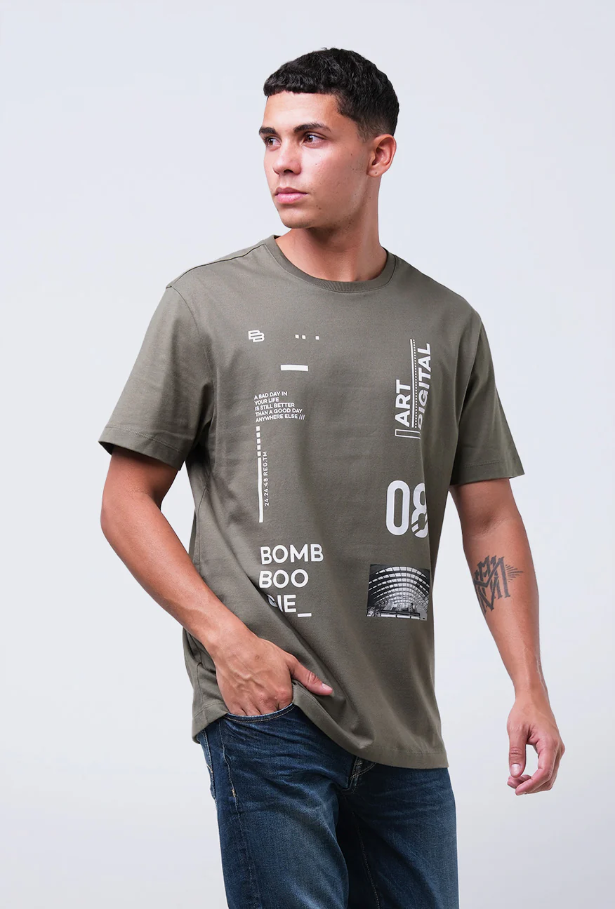T-Shirt Lengan Pendek Slimfit Stevold Army - Image 3