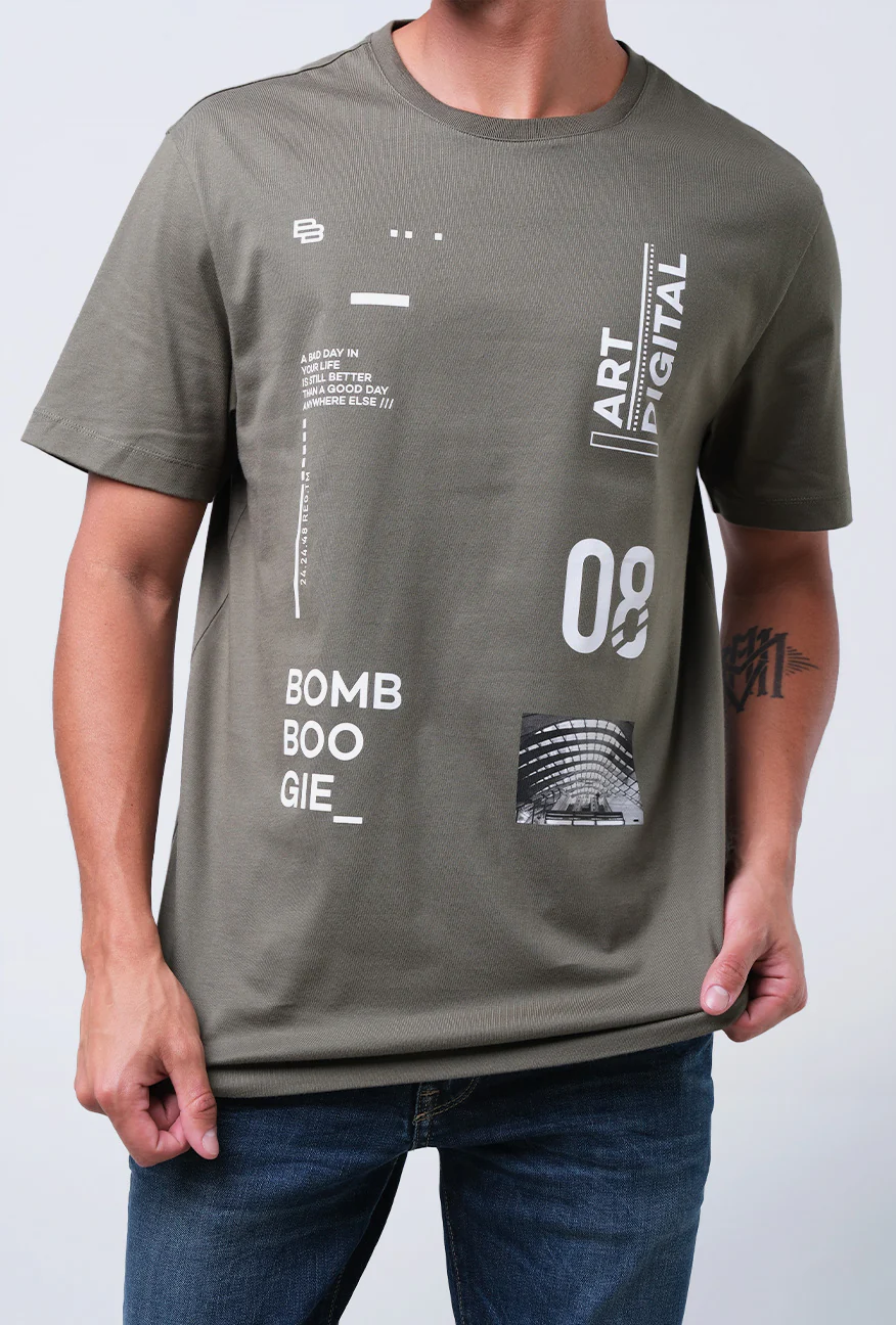T-Shirt Lengan Pendek Slimfit Stevold Army - Image 4