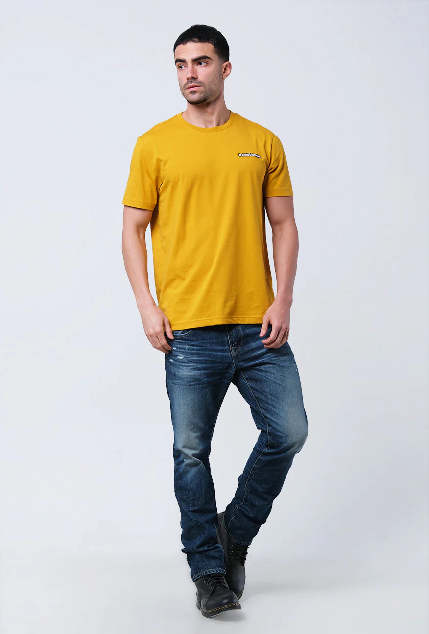 T-Shirt Lengan Pendek Slimfit Strady Dark Yellow - Image 2