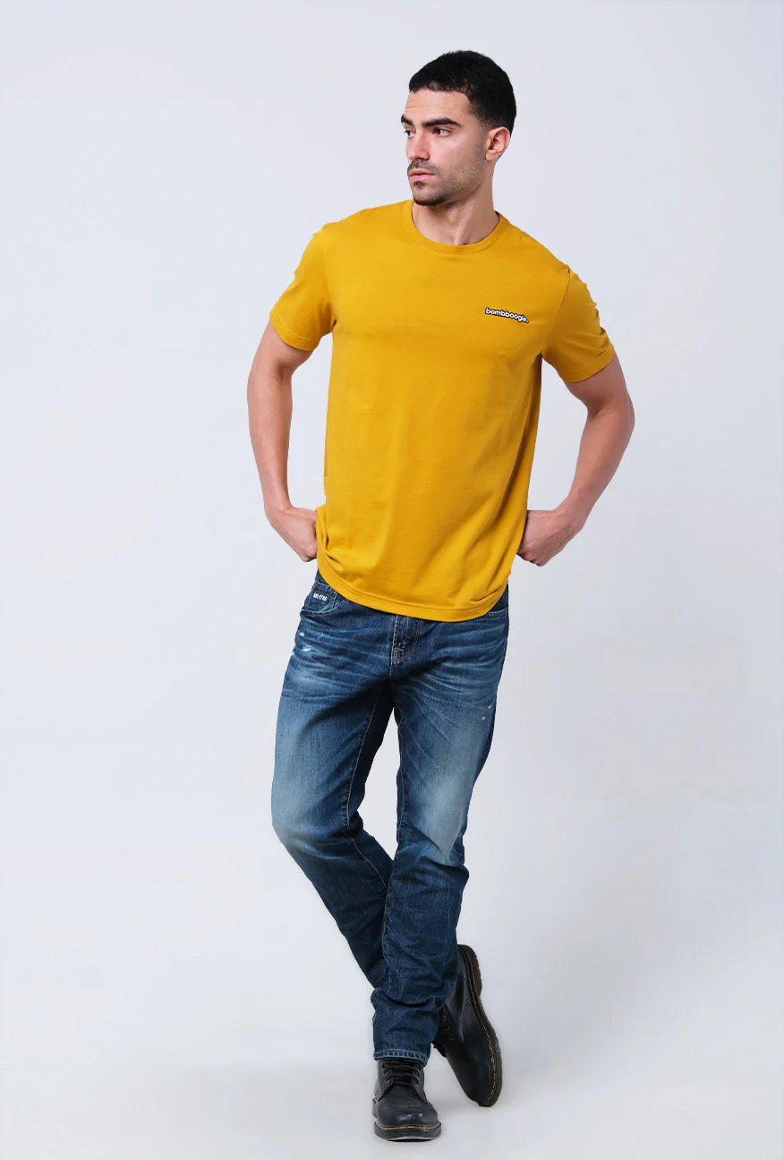T-Shirt Lengan Pendek Slimfit Strady Dark Yellow - Image 5