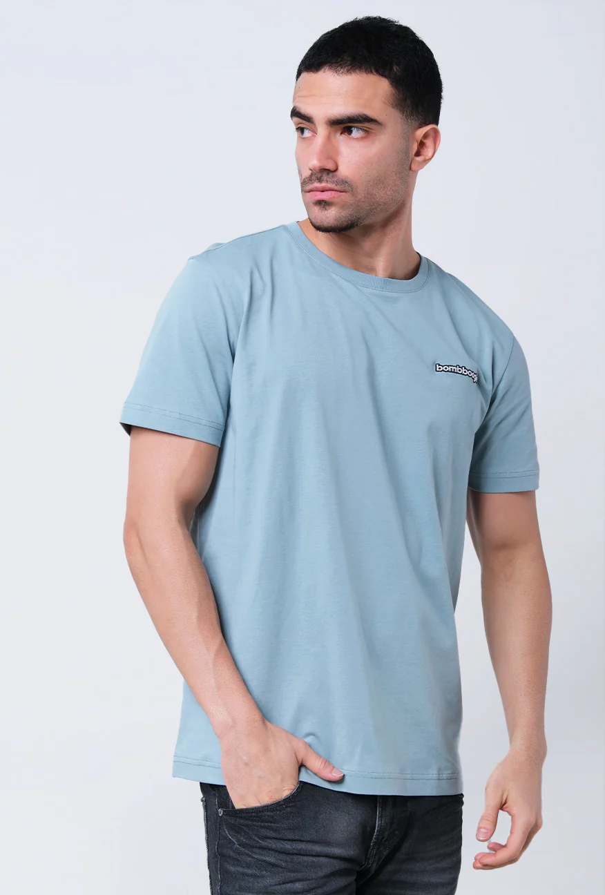 T-Shirt Lengan Pendek Slimfit Strady Light Blue