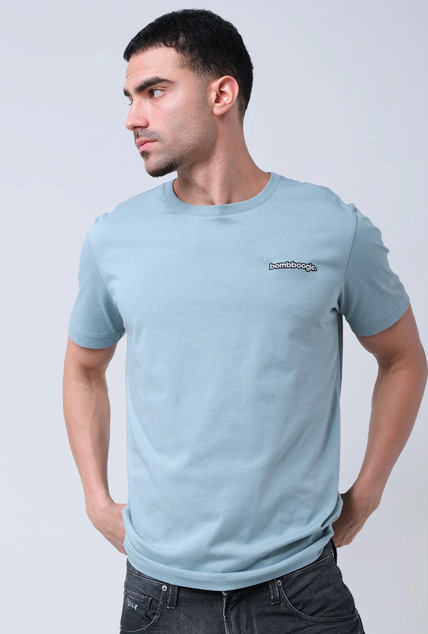 T-Shirt Lengan Pendek Slimfit Strady Light Blue - Image 2
