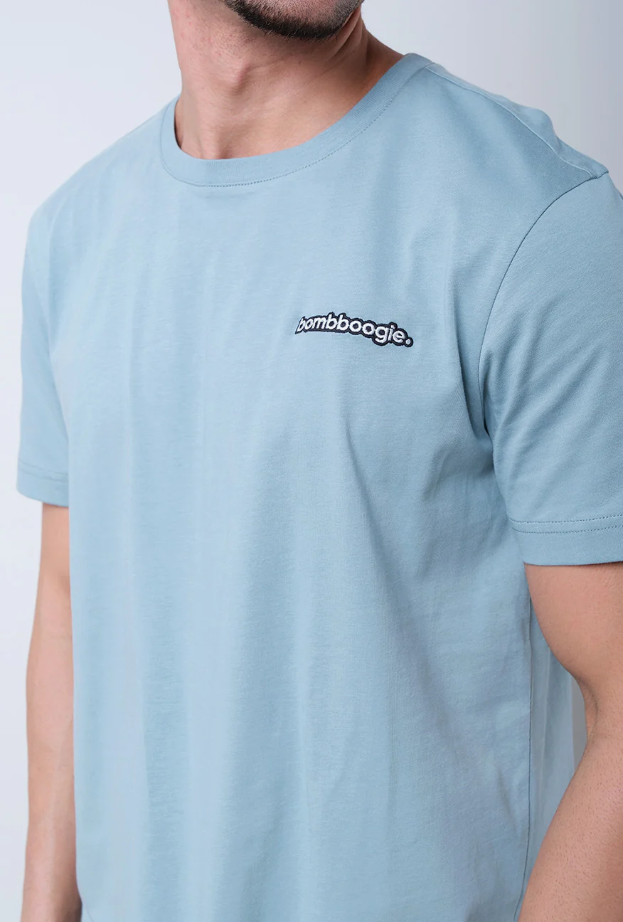 T-Shirt Lengan Pendek Slimfit Strady Light Blue - Image 4