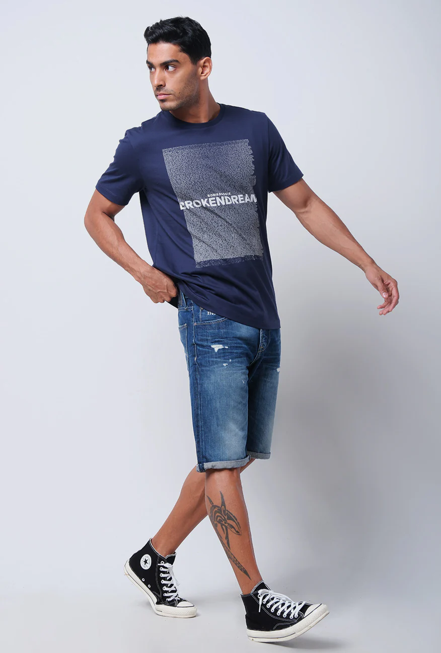 T-Shirt Lengan Pendek Slimfit Tiboyz Dark Navy - Image 4