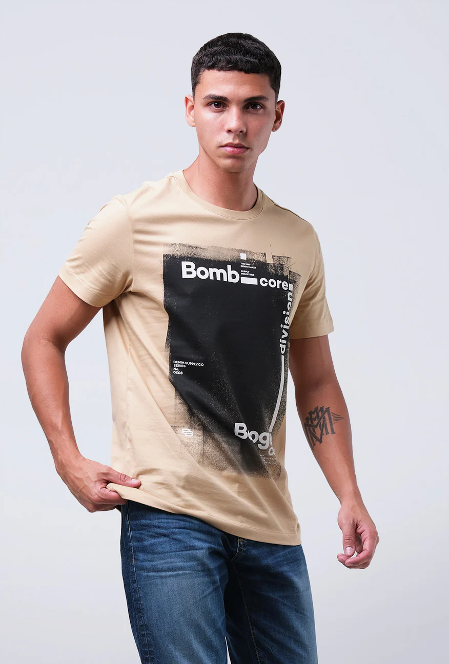T-Shirt Lengan Pendek Slimfit Tricon Light Khaki - Image 2