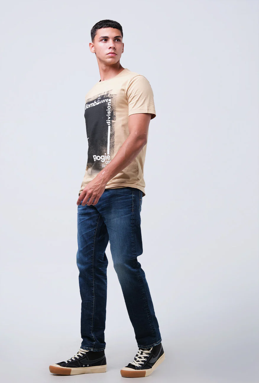 T-Shirt Lengan Pendek Slimfit Tricon Light Khaki - Image 3