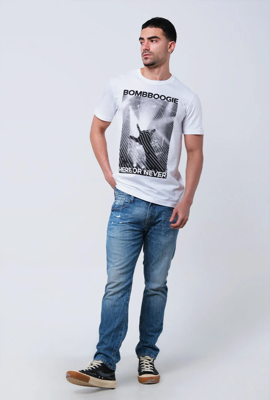 T-Shirt Lengan Pendek Slimfit Tricoun Offwhite - Image 4