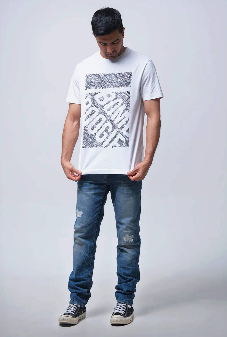 T-Shirt Lengan Pendek Slimfit Varden Offwhite - Image 2