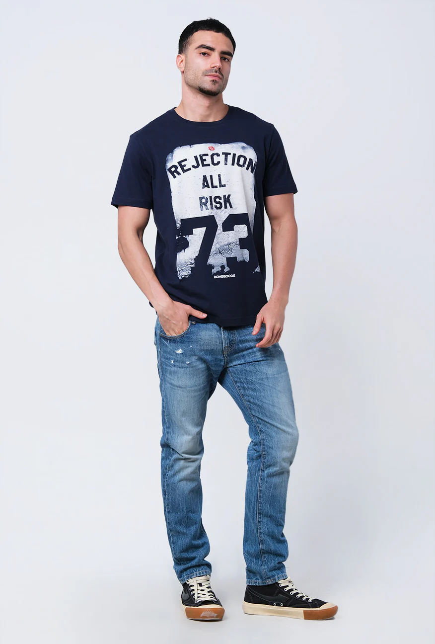 T-Shirt Lengan Pendek Slimfit Verlo Dark Navy - Image 2