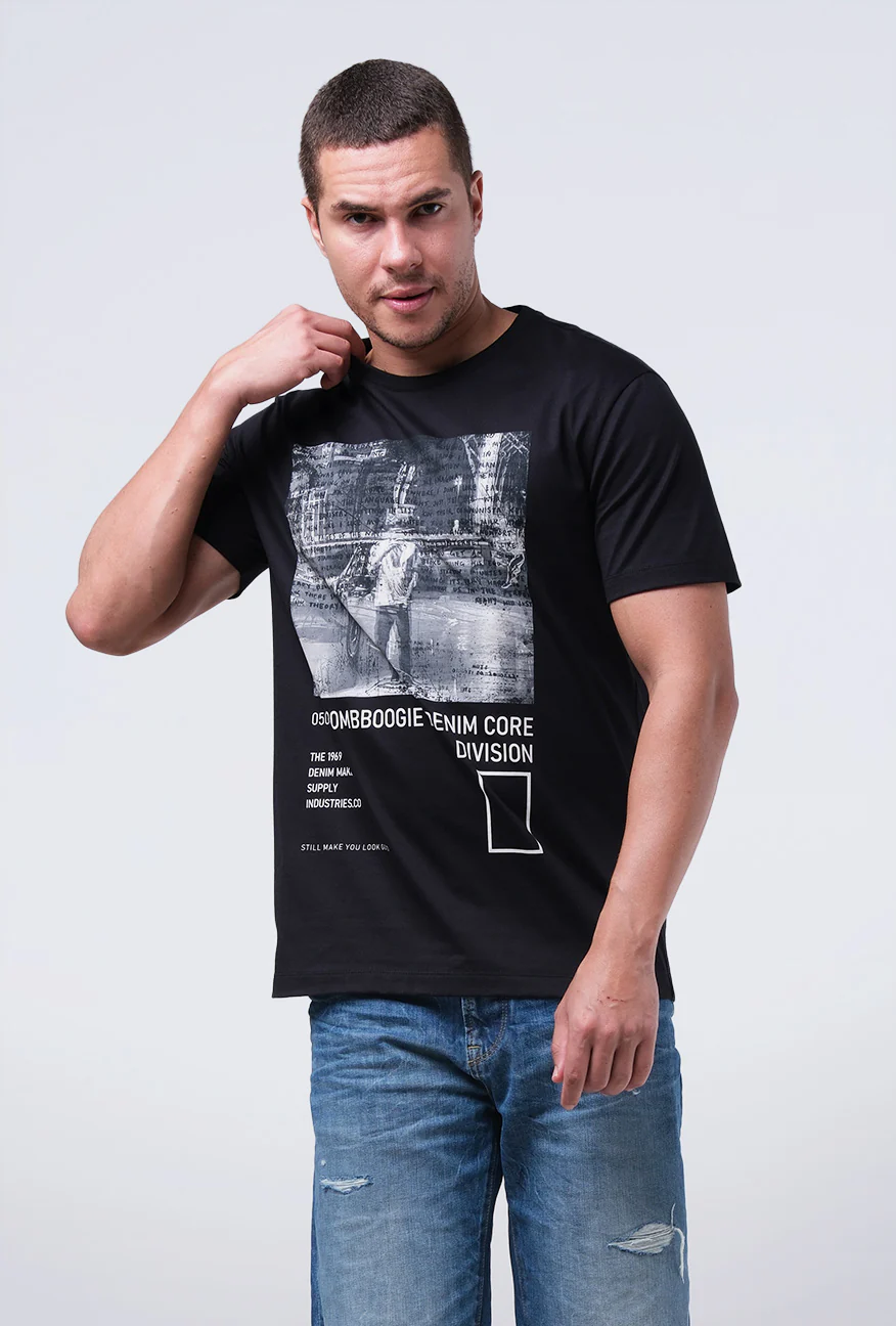 T-Shirt Lengan Pendek Slimfit Victus Black - Image 2