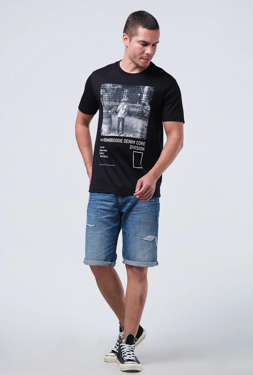 T-Shirt Lengan Pendek Slimfit Victus Black - Image 4
