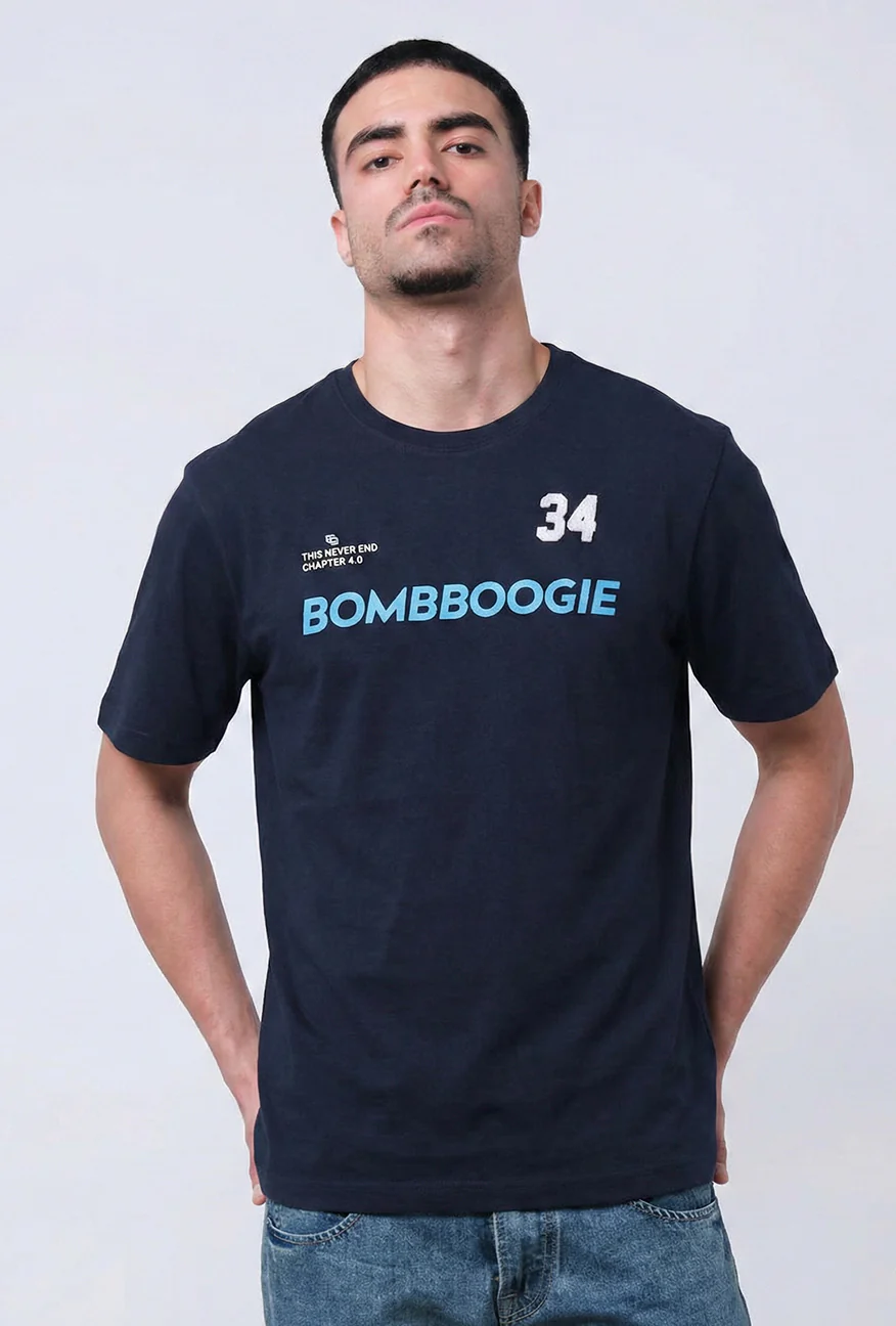 T-Shirt Lengan Pendek Slimfit Vosky Dark Navy