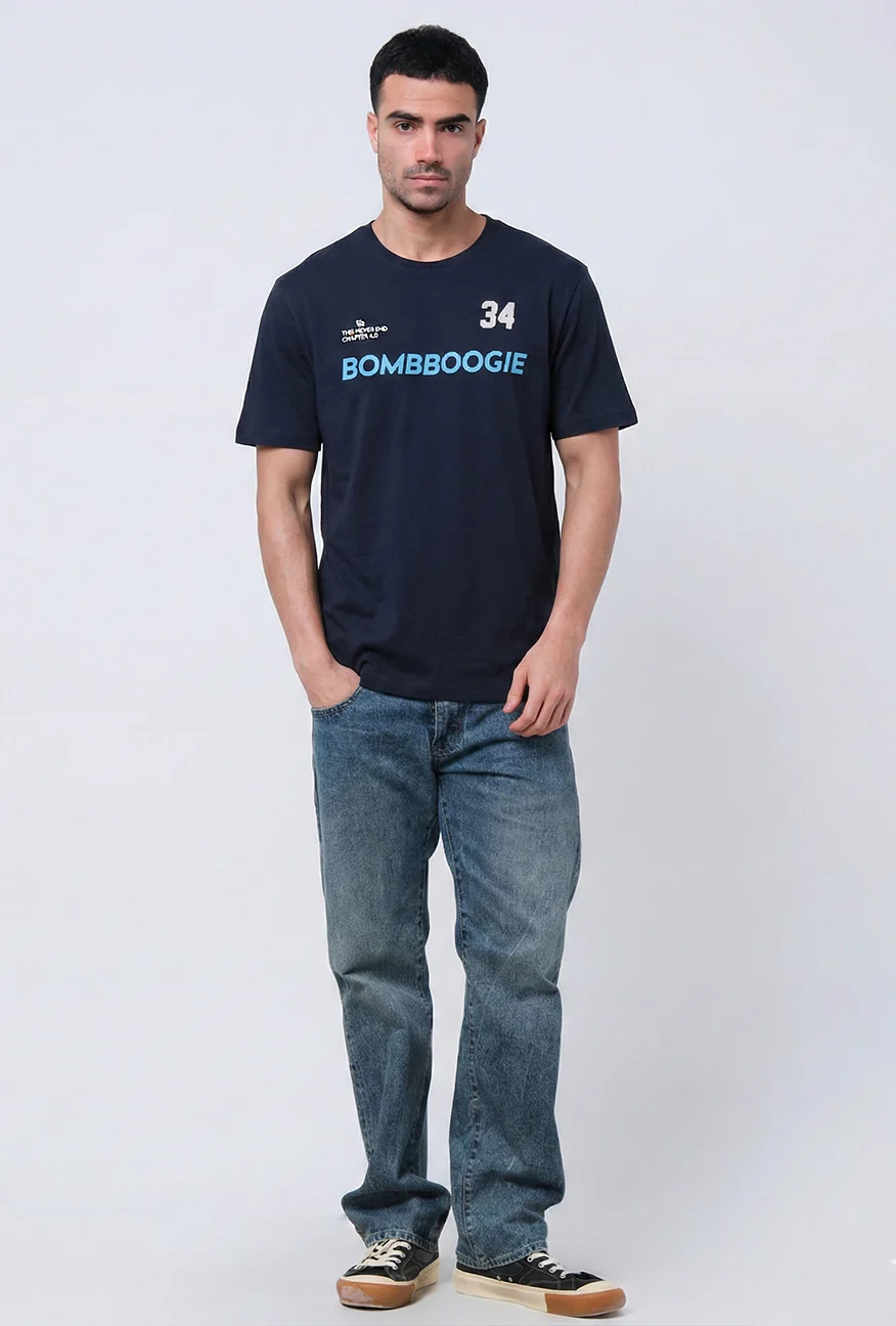 T-Shirt Lengan Pendek Slimfit Vosky Dark Navy - Image 2