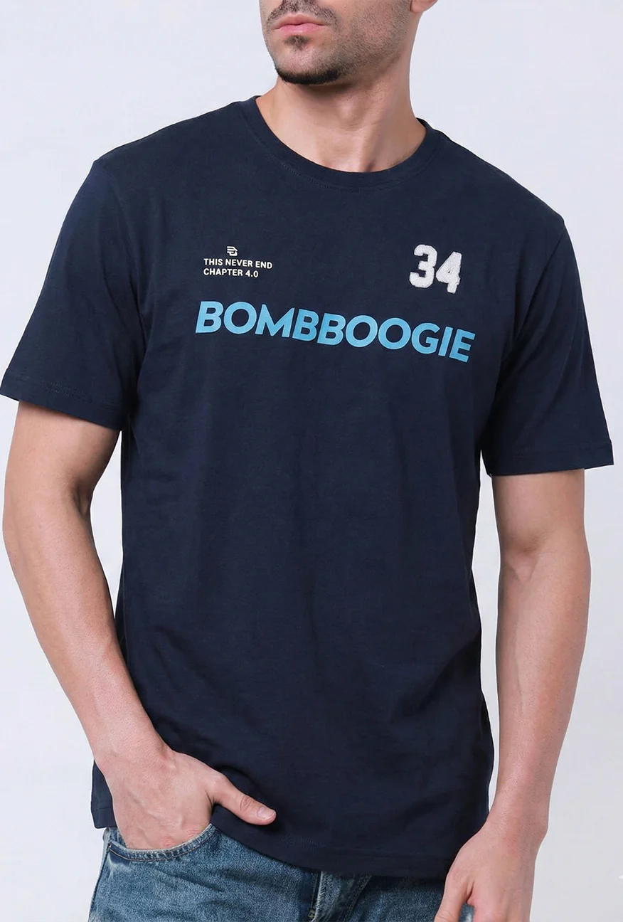 T-Shirt Lengan Pendek Slimfit Vosky Dark Navy - Image 3