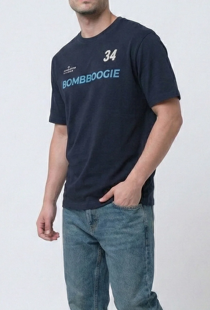 T-Shirt Lengan Pendek Slimfit Vosky Dark Navy - Image 5