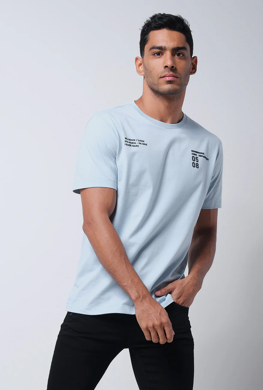 T-Shirt Lengan Pendek Slimfit Voulty Baby Blue - Image 2