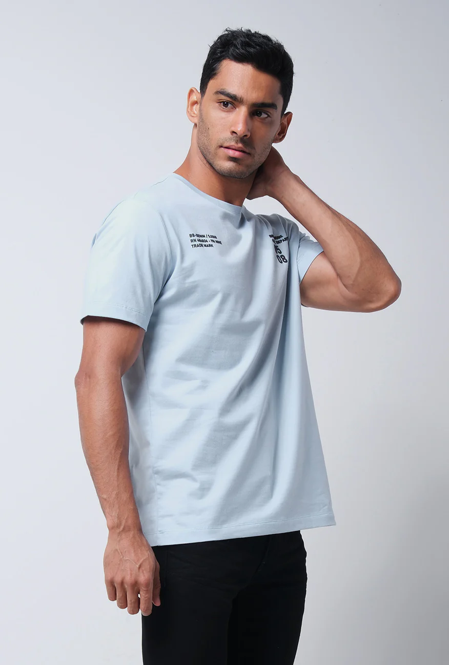 T-Shirt Lengan Pendek Slimfit Voulty Baby Blue - Image 3