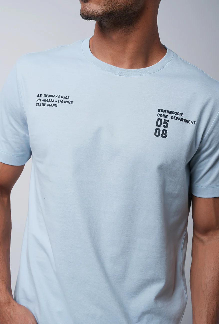 T-Shirt Lengan Pendek Slimfit Voulty Baby Blue - Image 4