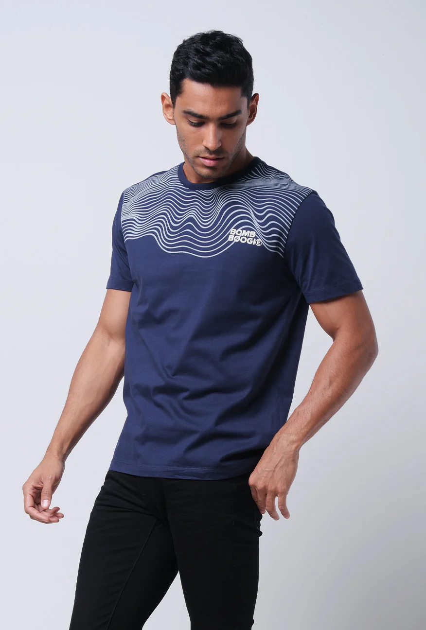 T-Shirt Lengan Pendek Slimfit Wiveo Dark Navy