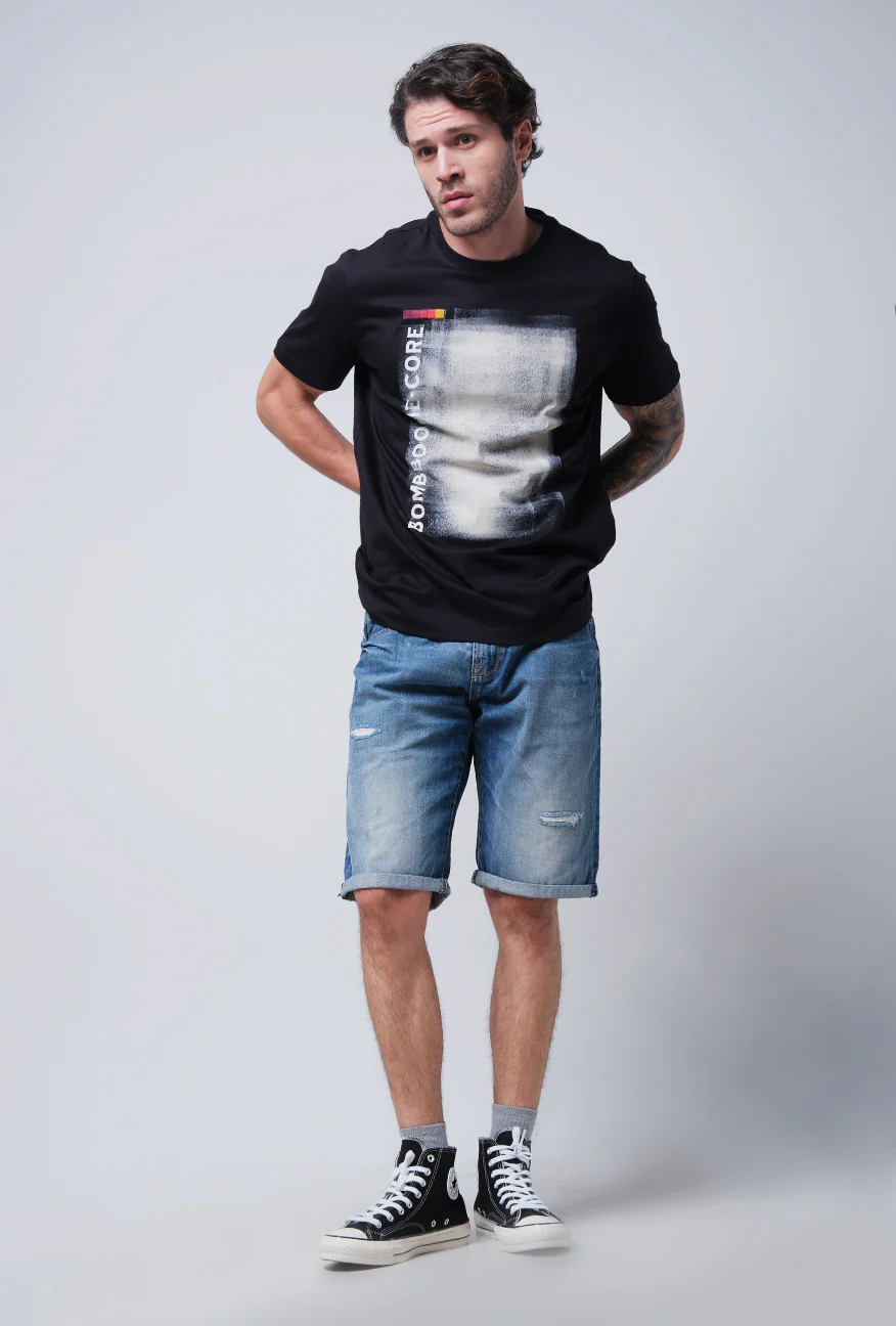 T-Shirt Lengan Pendek Slimfit Wolter Black - Image 3